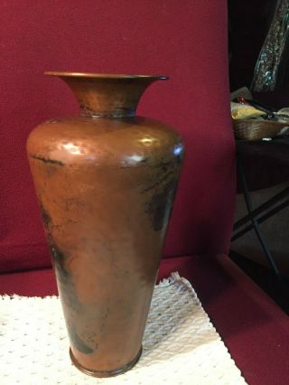 Antique Old Vintage Handmade Hammered Copper Vase From India