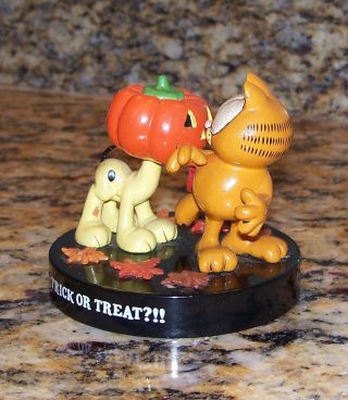 Vintage 1983 Garfield & Pumpkin - Head Odie Trick Or Treat Halloween Figurine RARE 2