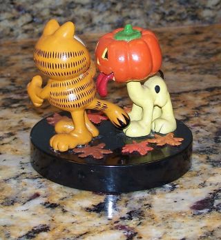 Vintage 1983 Garfield & Pumpkin - Head Odie Trick Or Treat Halloween Figurine RARE 3