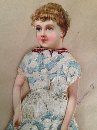 Antique Victorian Paper Doll Christmas Ornament