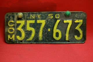 Vintage Rare Large Commereial1950 York State License Plate
