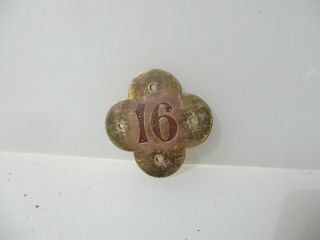 /Antique Brass Numbered Plaque Victorian Church Sign 16 House Number Gothic Old 2