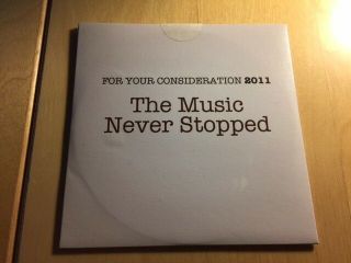 The Music Never Stopped (2011) Dvd For Your Consideration Academy Screener Rare