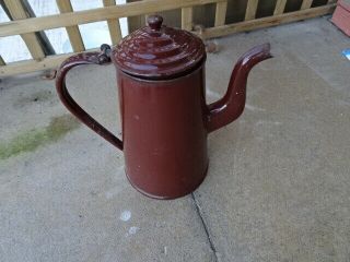 Vintage Metal Coffee Pot Brown