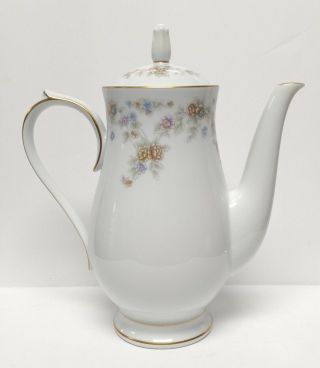 Vintage Noritake China Teapot Coffee Pot Benita Floral 3019 Rare Retired