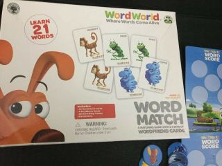 WORD WORLD Word Match Learning Educational Game PBS Kids 3,  Pre Reader HTF Rare 2