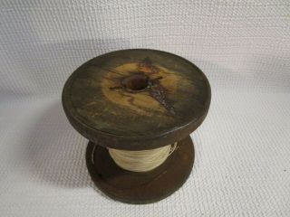 Antique Wooden Spool of Cotton Covered 20 AWG Copper Wire for Radios 2