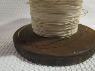 Antique Wooden Spool of Cotton Covered 20 AWG Copper Wire for Radios 3