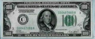 1928c $100 U.  S.  Federal Reserve Note Philadelphia - Rare &