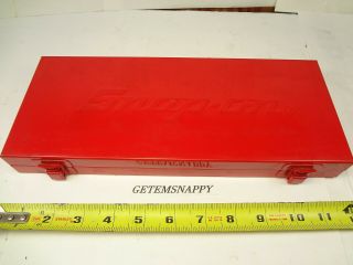 Vintage Snap On Red Metal Tool Storage Case For Ratchet Socket Sm9642 Rare