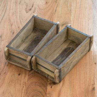 - Vintage Wooden Brick Mould Rustic Wall Shelf Crate Shelving Storage Display Box