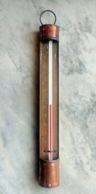 Antique Copper & Brass Centigrade Thermometer,  Philadelphia Thermo Co.