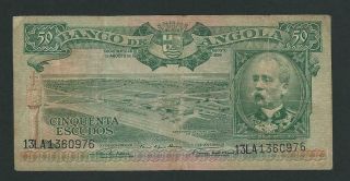 Angola Rare 50 Escudos 1956 F See Scan