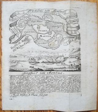 Desing Engraving Map Of Mantova Italy - 1741