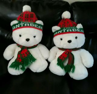 2 Dayton Hudson Vintage Santa Bears 1986 Christmas Stuffed Animal Teddy Bear 18 "