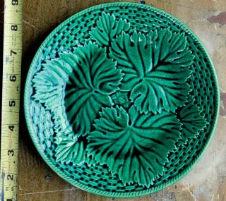 Antique Majolica Salad Plate Wedgwood Villeroy Sarreguemines Cabbage Leaf Basket