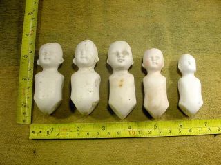 5 X Excavated Vintage Unpainted Bisque Doll Body Age 1890 Hertwig Art 14093