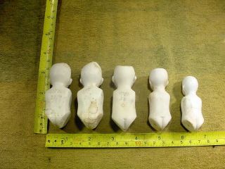 5 x excavated vintage unpainted bisque doll body age 1890 Hertwig Art 14093 3