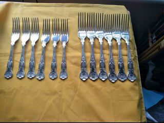 12 Sheffield Silver Plated Forks - Kings Pattern
