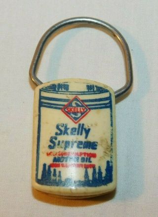 Rare Old Skelly Supreme Skelly Gasoline Advertising Oil Can Shaped Keychain