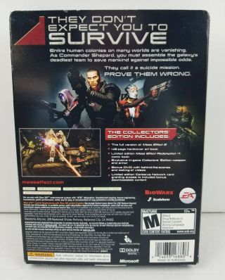 Mass Effect 2 Collector ' s Edition Steelbook Microsoft Xbox 360 Complete Rare 2