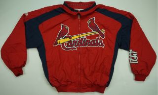 Rare Vtg Majestic Authentics St.  Louis Cardinals Coaches Varsity Jacket 2000s M