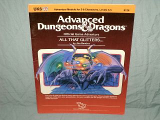 Ad&d 1st Edition Adventure Module - Uk6 All That Glitters.  (rare And Exc, )