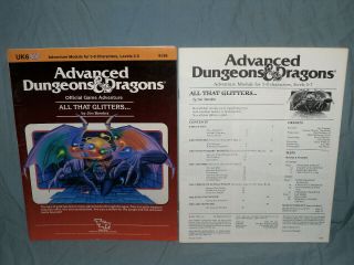 AD&D 1st Edition Adventure Module - UK6 ALL THAT GLITTERS.  (RARE and EXC, ) 2