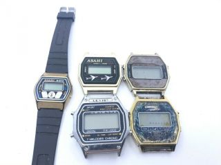 Set 5 Wristwatch Levis Chrono Melody Similar Montana Vintage Digital Watch 1980s