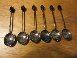 Antique Set Six Sterling Solid Silver Coffee Spoons Fully Hallmarked Cutlery