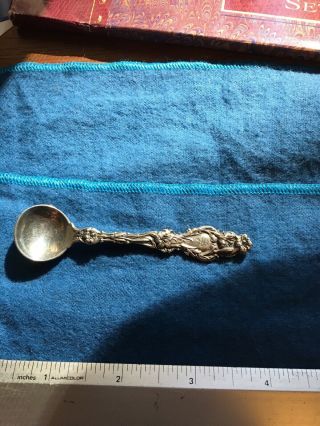 Whiting Lily Sterling Silver Master Salt Mustard Spoon Fine Serving Piece