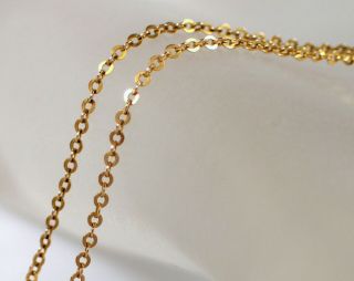 Antique Vtg 1.  2g Solid 10k Yellow Gold Rolo Chain 15 5/8 " Necklace