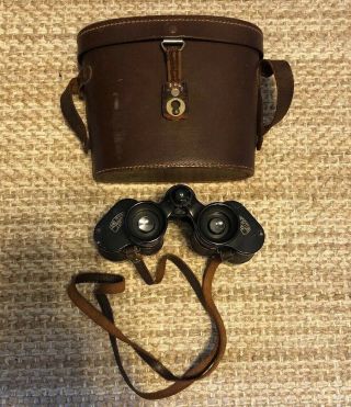 Rare Vintage Carl Zeiss Jena 6x24 Sportur Binoculars With Leather Strap / Case