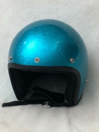 Vintage Champion Turquoise Blue Metal Flake Helmet