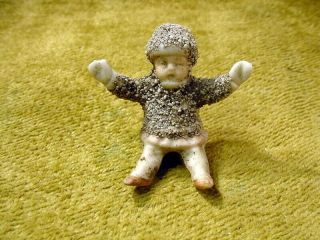 Excavated Small Vintage Snow Baby Doll Faded Painted Age 1900 Hertwig Art 13372