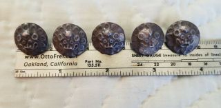 $3.  00 Usa 5 Vintage Silver Repousse Kylon Chinese Shank Buttons.  Rare