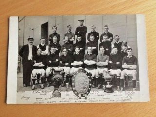 Vintage Swindon Town Football Club 1911 - 12 Rare Collectable Card To £10