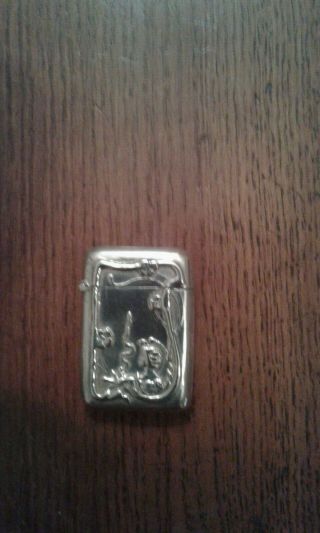 Silver Snuff / Vinegrette / Pill Box With Hinged Lid Marked 925
