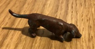Antique Austrian Cold Painted Bronze Sniffer Bloodhound Retriever Dachshund Dog