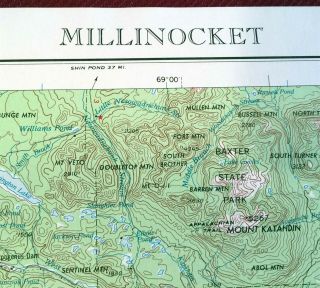 Usgs Topographic Map Millinocket Maine Usa - 19xx - 250k - 1° X 2° - Flat -
