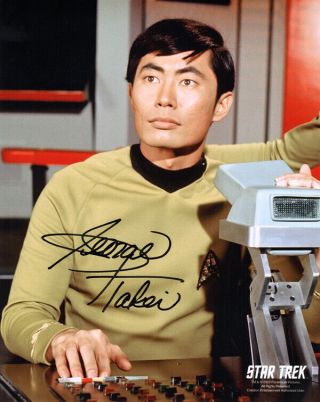 George Takei Signed Autographe​d 8x10 Photo Sulu Star Trek Tos Rare Beckett Bas