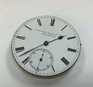 Antique Coventry Lever Pocket Watch Movement With Dial Circa 1900