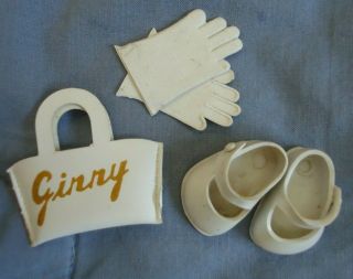 Vintage Vogue Ginny White Purse & Gloves & Shoes (no Doll) Evc