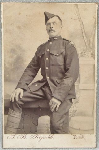 Cabinet Card Soldier Formby Antique Photo Chainmail Shoulder Military Artillery