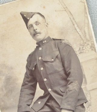 CABINET CARD SOLDIER FORMBY ANTIQUE PHOTO Chainmail Shoulder Military Artillery 2