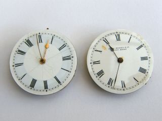 Antique X2 Fob/pocket Watch Movements - Spares/repairs - J.  Myers/liban - Circa 1880 