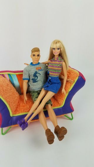 Fashionista Ken & Barbie Dolls Dirty Blonde Hazel Blue Eyes With Vintage Clothes