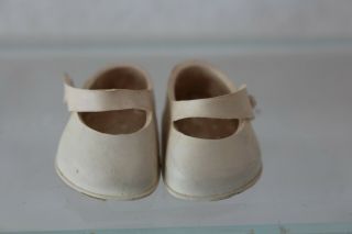 1950 Vogue Ginny Doll White Mary Jane Shoes Marked On Heels Straps Good