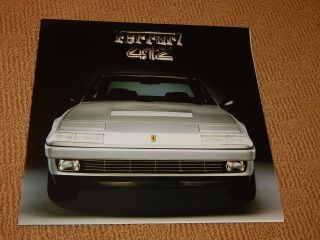 Very rare 1985 Ferrari 412i factory OEM sales brochure print 354/85 5M/2/85 2