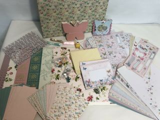Rare Anna Griffin Stationary / Card Kit Butterflies 36 Card Kit